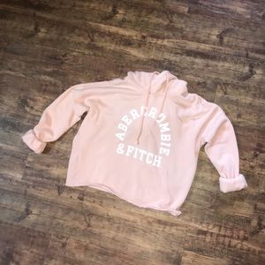 SOLD Cropped, Light Pink Abercrombie&Fitch Hoodie